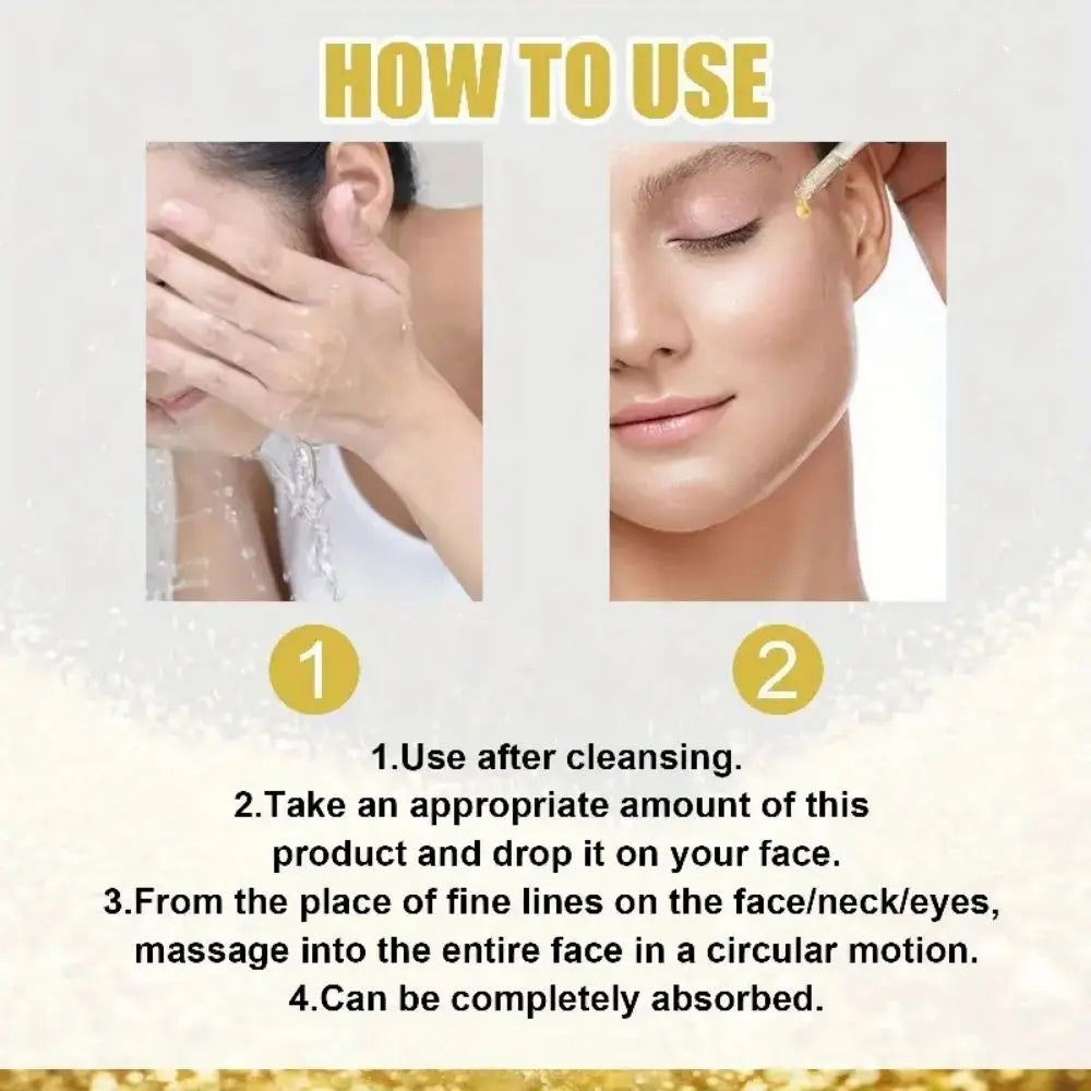24K Anti Aging Face Lifting Nourishing Repair Collagen For Smooth Supple Skin Gold Facial Serum Deeply Nourishes The Skin Quake