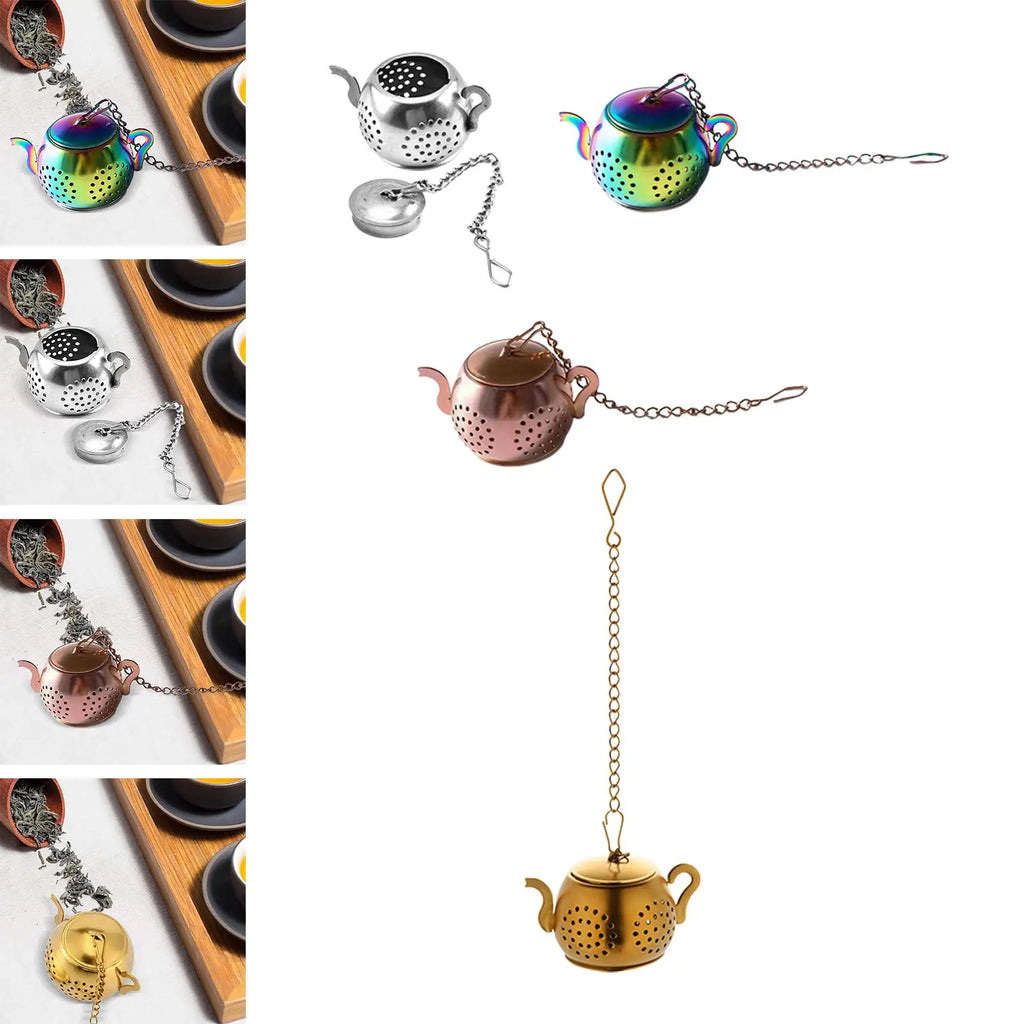 Tea Infuser Teapot Shape Sturdy Loose Tea Filters Lightweight Tea Ball Strainer Quake