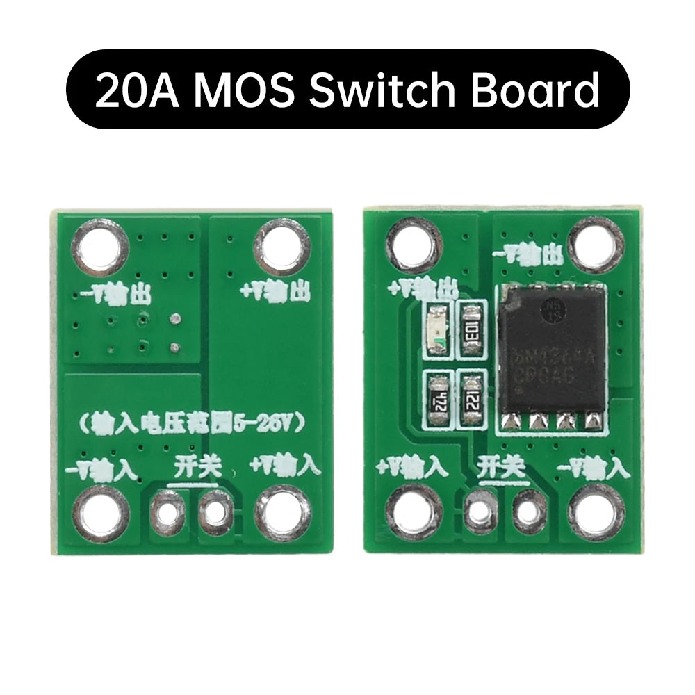20A 50A 100A 5-26V High Power MOS Trigger Switch Driver Module Field Effect Tube PWM Regulation Electronic Switch Control Quake 20A
