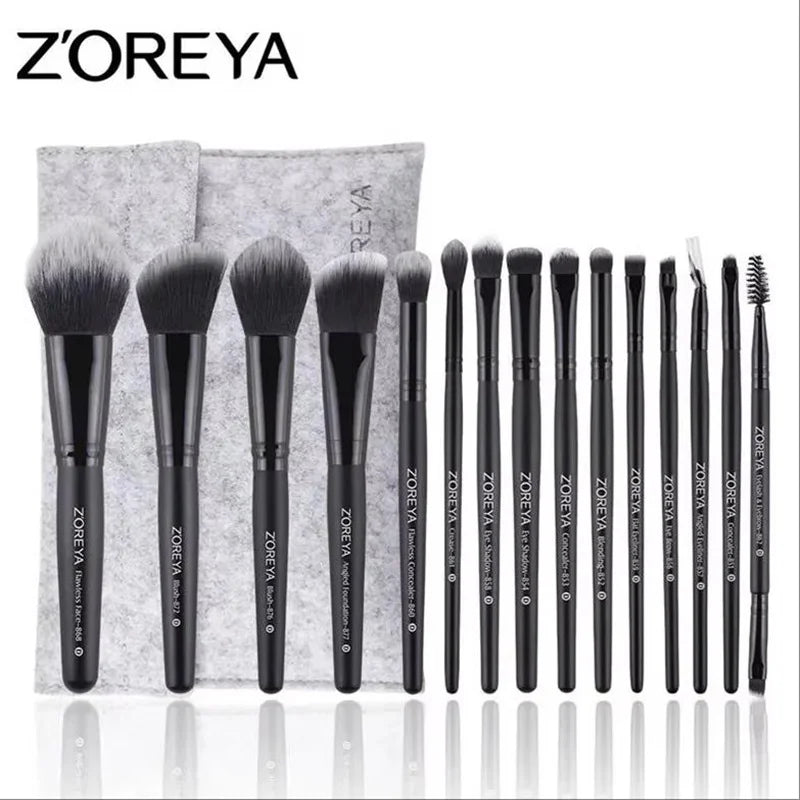New 3/9/15pcs Professional Makeup Brush Set With Bag Powder Eyeshadow Brush Brochas Maquillaje Cosmetics Tool Quake 15pcs brush with bag 1