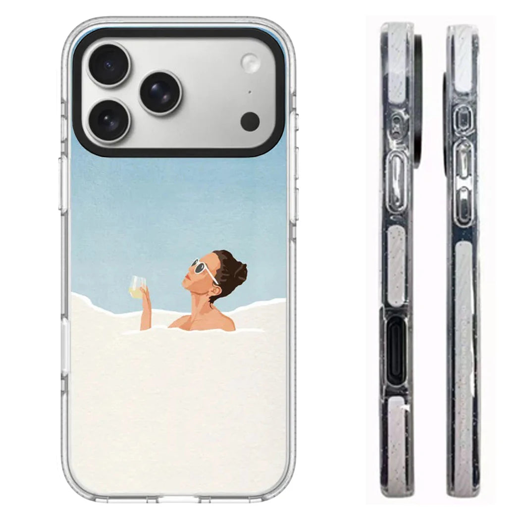 6090681 White Border Magnetic Phone Case Cover for IPhone 13 14 15 16 17 18 Pro Max Case Quake white (MagSafe) 1 iPhone 14 Pro Max