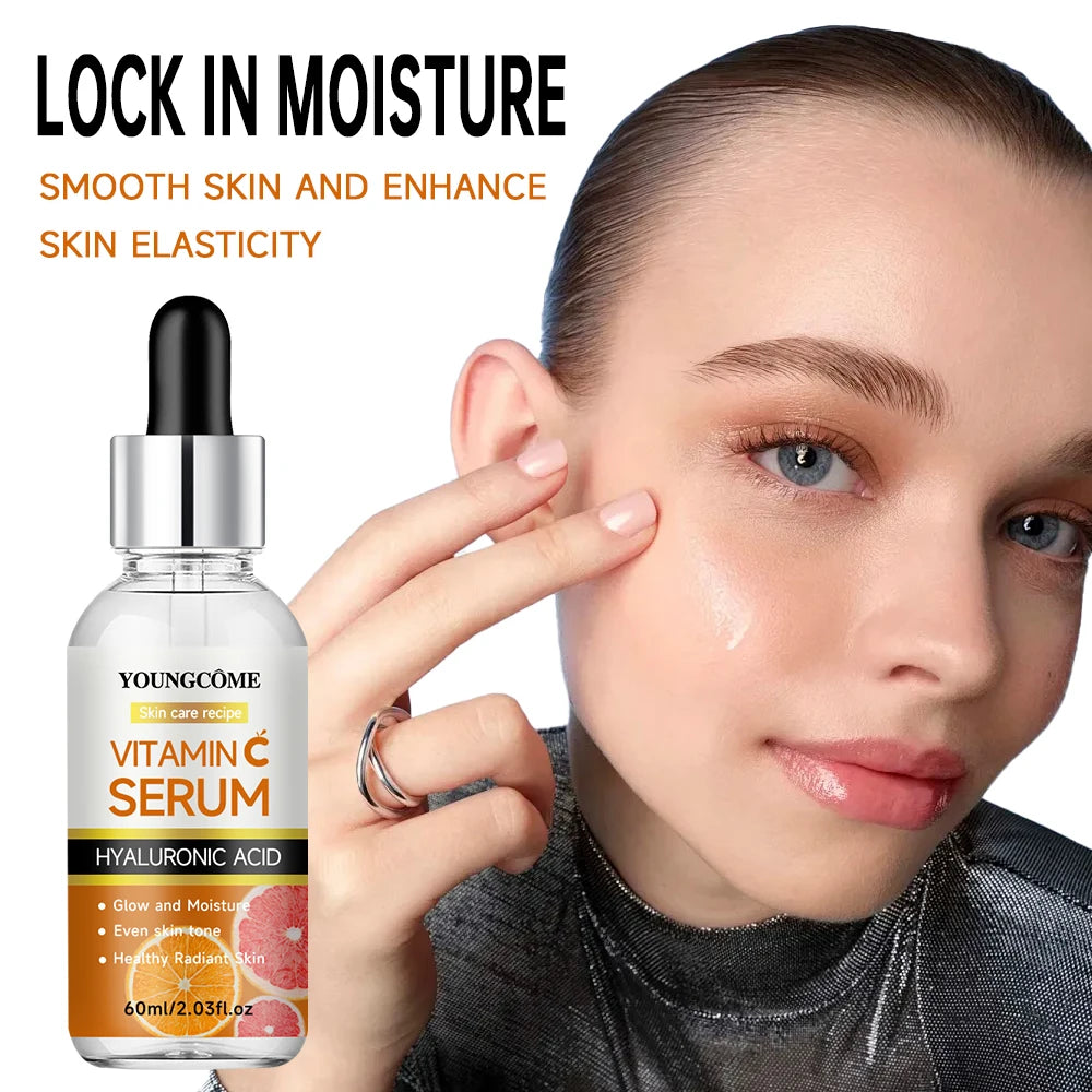 Vitamin C Facial Serum Anti Aging Whitening Brightening Dark Spots Freckle Remove Hyaluronic Acid Vitamin E 40ML /60ML 2025 Quake