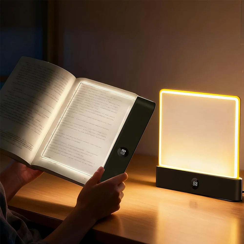 LED Flat Panel Night Vision Reading Light Eye Protection Reading Light Usb Charging Student Night Reading Lamp Book Lamp Indoor Quake