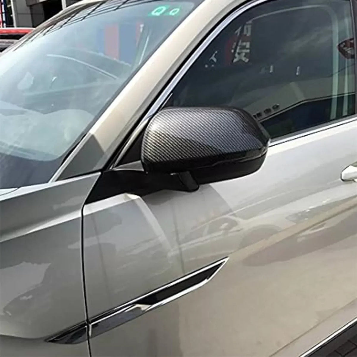 For Volkswagen VW Atlas Teramont 2017-2023 Car Sticker Rearview Side Mirror Cover Wing Cap Exterior Door Rear View Case Trim Quake