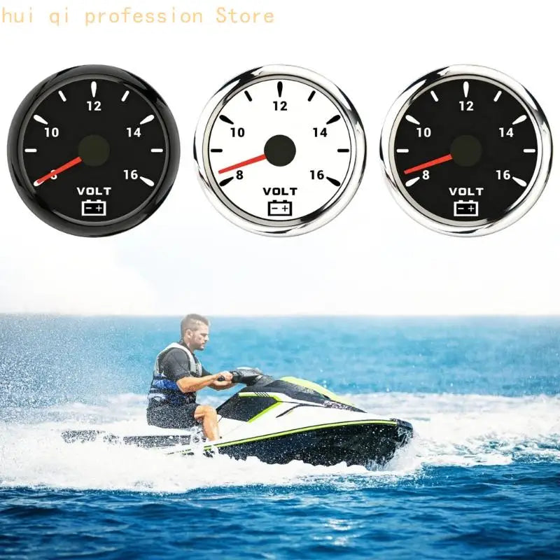 Round Voltmeter Battery Reading Monitor Meter, Analog 85Mm Panel Meter for Boat Motorcycle Trail and Trailer H8WE Quake