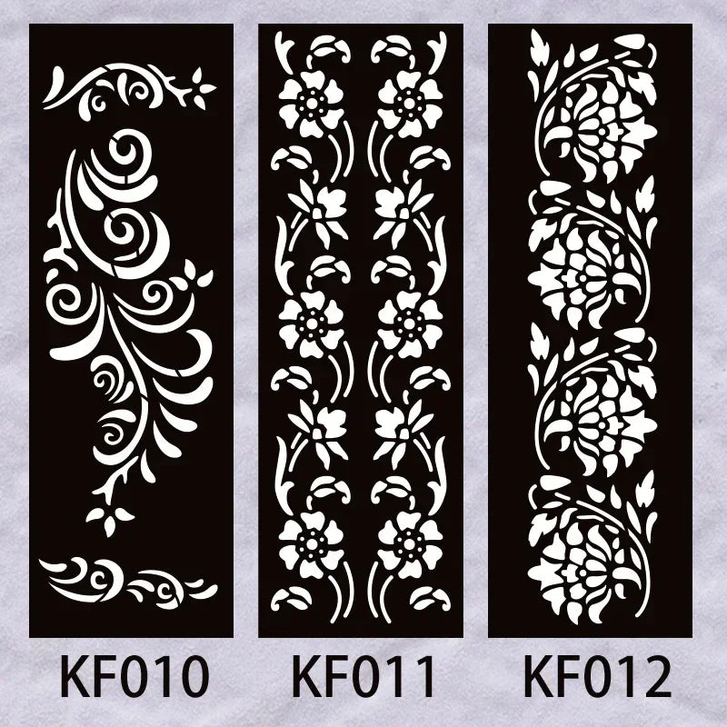 1 Pc Tattoo Stencils Henna India Hollow Airbrush Stencil Waterproof Arm Body Temporary Tattoo Stencil Sticker for Drawing Black Quake