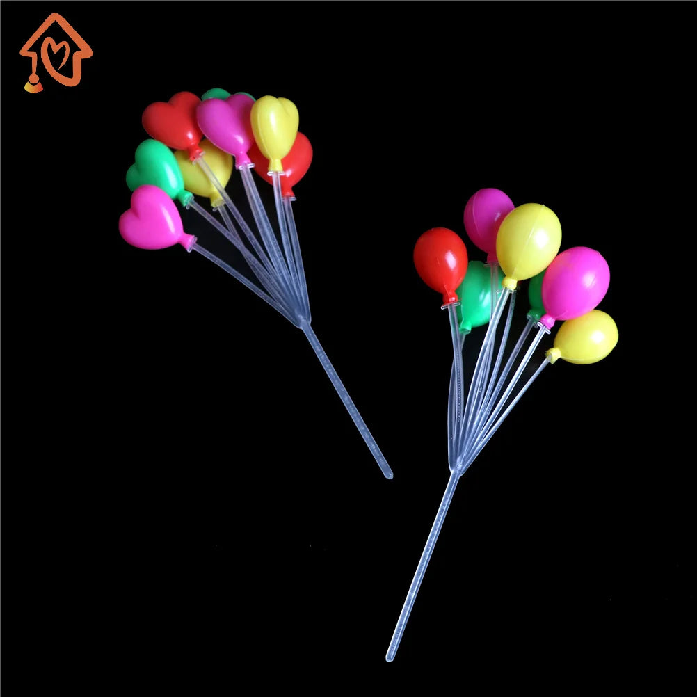1Pcs Miniature Multicolor Balloon String Toys 1:12 Dollhouse Living Room Plastic Round Heart-shaped Balloon Decoration Quake
