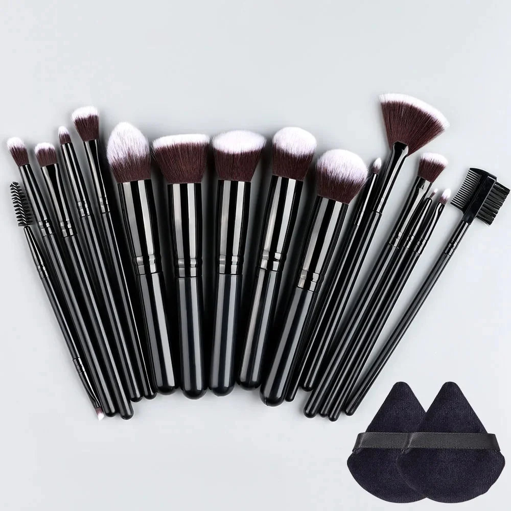 14-16pcs Makeup Brush Set for Women Super Soft Detail Brushes including Blush Foundation Concealer Eyeshadow Beauty Tools Quake AMZ-16BK-PFF
