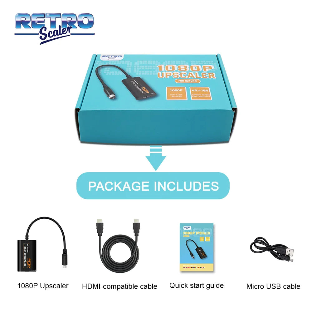 Sega SS Saturn HDMI Converter Saturn 16:9/4:3 S-video Input 1080p Adapter Quake black