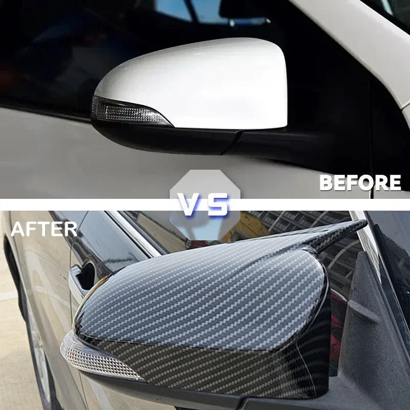 For Toyota Camry Corolla Avensis Auris Car Sticker Rearview Side Mirror Cover Wing Cap Exterior Door Rear View Case Trim Carbon Quake