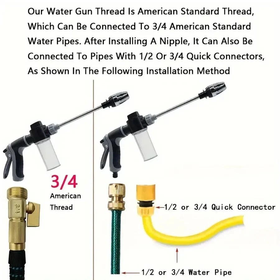 Multifunctional High Pressure Car Wash Water Gun Garden Water Pipe Nozzle Powerful Cleaning For Cars and Gardens Watering Tool Quake