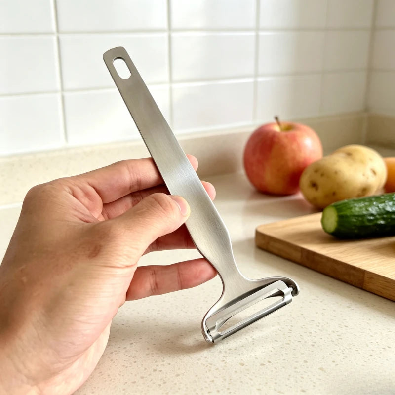 Stainless Steel Peeler, Kitchen Fruit Vegetable Peeling Tool Potato Apple Pear Melon Skin Remover Peeler for Household Use Quake