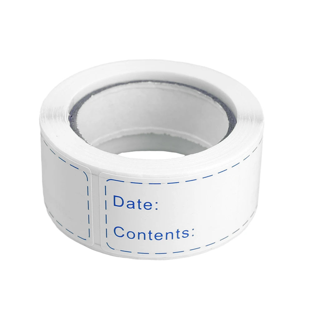 125pcs/roll Blank Date Writable Label Sticker Kitchen Refrigerator Food Storage Classification Labels for Container Jar Mark Tag Quake Blue