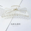 Korean Bow Hairpin, Female Disc Hair Grab Bath Large Shark Clip. Girls Women Headwear Hair Styling Tools Accessories Quake transparent yellow