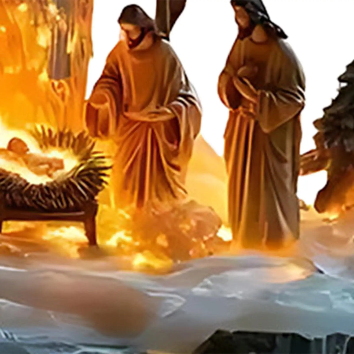 Jesus Birth Figurine Crafts Artwork Christmas Statue Acrylic Sculpture Ornament for Desktop Housewarming Indoor Office Bedroom Quake Default Title