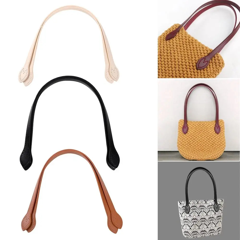 2Pcs Portable PU Leather Shoulder Bag Strap Replacement Core Stitching Bag Belt Detachable Handbag Band Handle Bag Accessories Quake
