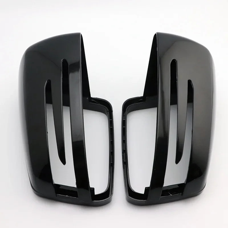 For Mercedes Benz W176 W246 W212 W204 C117 X156 X204 W221 Replacement Car Side Rearview Mirror Cover Wing Cap Trim Carbon Fiber Quake Gloss Black