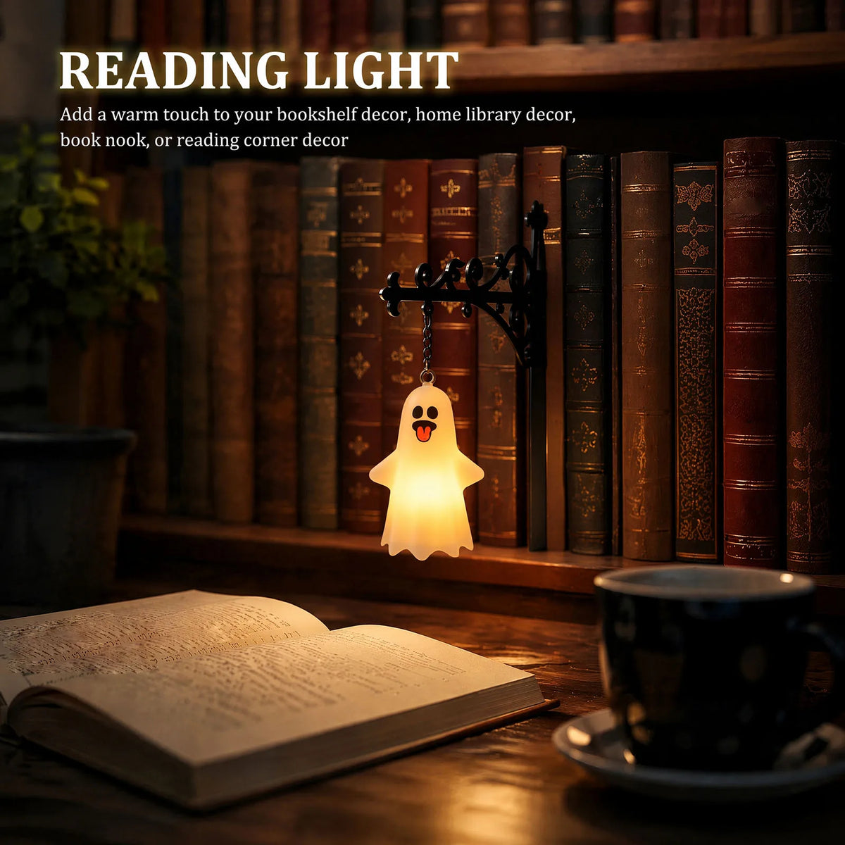 Library Lamp Lantern Light Iron Bookshelf Reading Corner Decor Warm Atmospheric Glow Shelf Art Quake