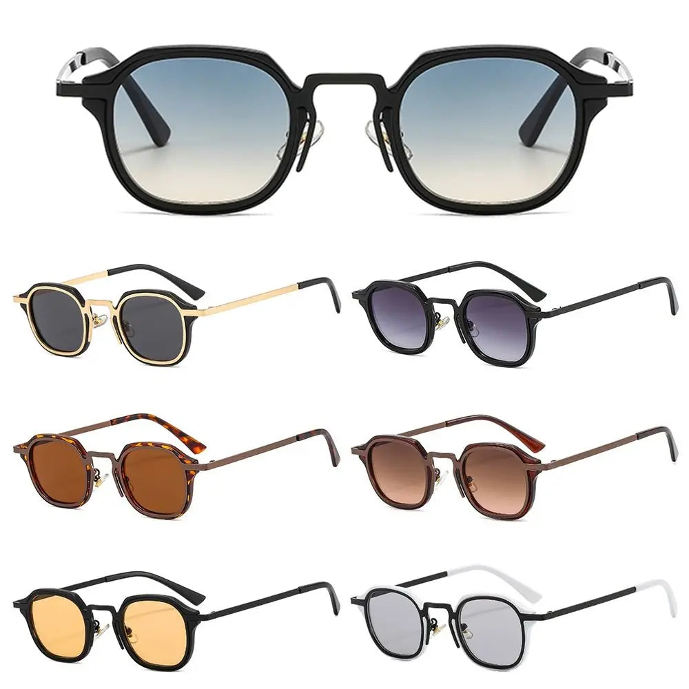 Retro Metal Frame Small Square Sunglasses UV400 Protection Y2K Punk Shades Eyewear for Women & Men Quake