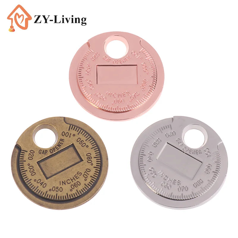 Coin- Type 0.6-2.4mm 0.02-0.10 Inch Spark Plug Gap Gauge Measurement Tool Range Spark Plug Gage Caliber Measuring Tool Quake