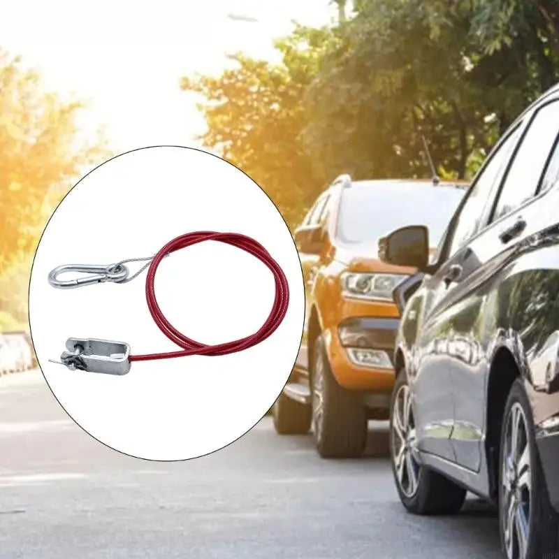 H8WE High Quality Stainless Steel Trailer Safety Line Dismounting Rope with Carabiner Quake