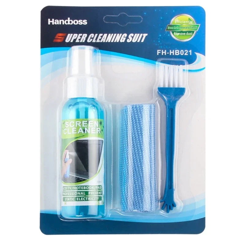 1 Set of Screen Cleaning Kit with Cloth and Liquid Cleaner Suitable for LCD TVs Tablets Laptops and Camera Lenses Quake A