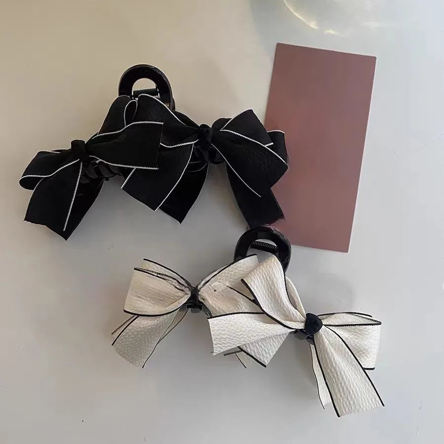 Elegant Bowknot Hair Claw Back Head Large Size Updo Ponytail Clip Korean Simple Hair Styling Accessories Headwear for Women Girl Quake
