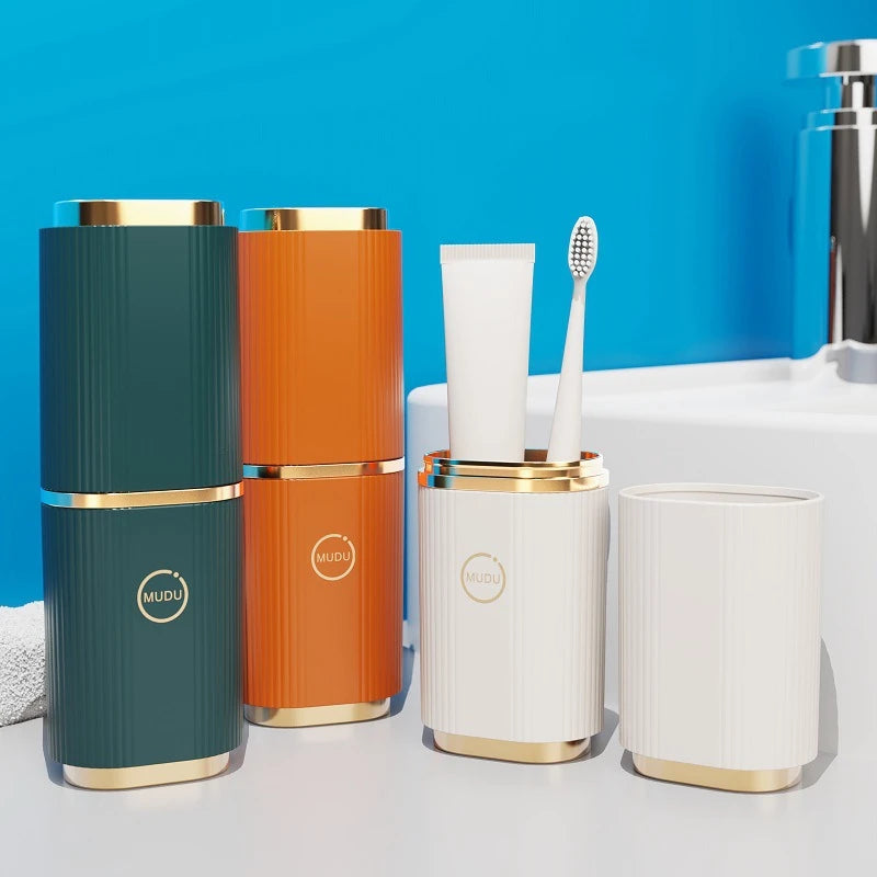 Portable Travel Household Wash Cup Mouthwash Cup Toothbrush Toothpaste Storage Box Toothset Box Toothbrush Holder Set Quake