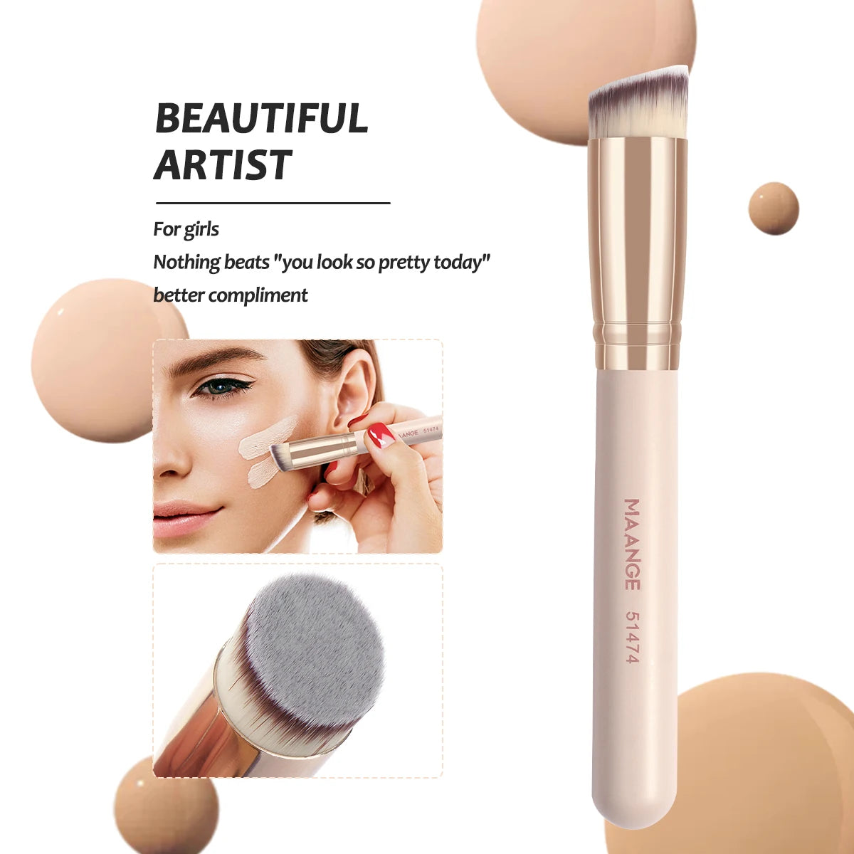 MAANGE 7pcs/set Makeup Brushes for Cosmetic Foundation Powder Concealer Blush Brush Blending Soft Bristles Beauty Tools Quake
