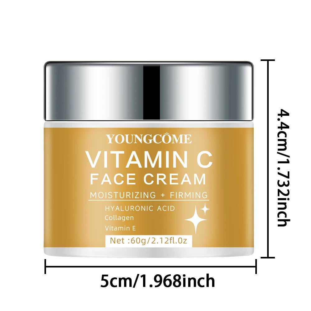Vitamin C and hyaluronic acid skin care cream Anti Aging Firming Lifting Fade Moisturizing Brightening Skin Care Cosmetic Quake 60G