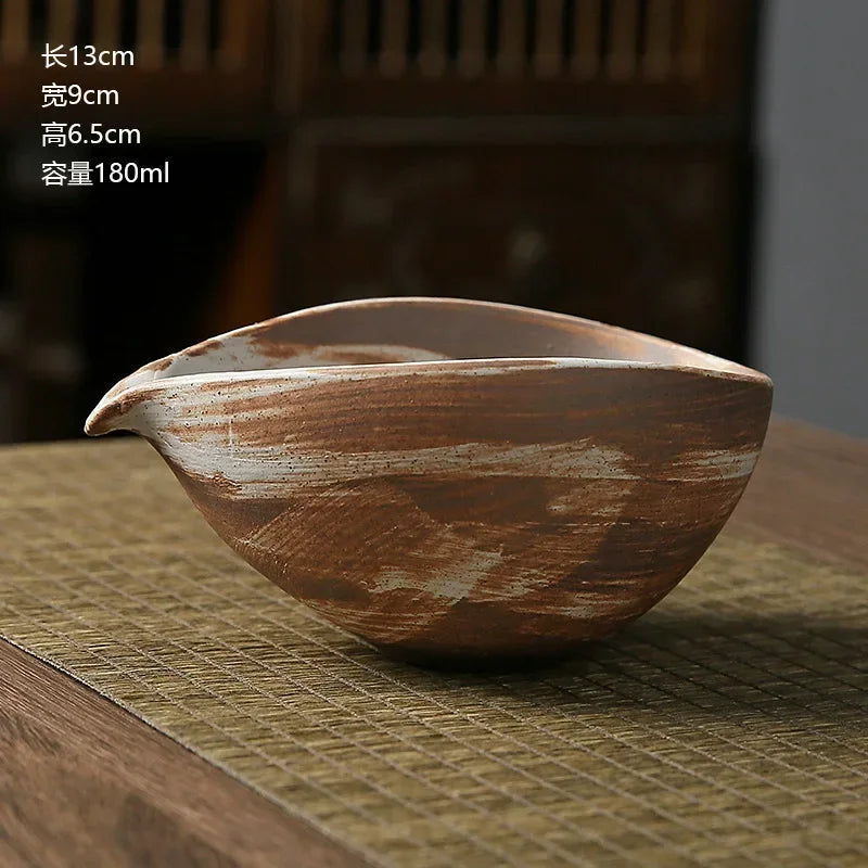 Rough Pottery Matcha Tea Bowl Tea Set Accessories Japanese Etiquette Matcha Mixed Bowl Kitchen Tools Tea Set Accessories Quake 001