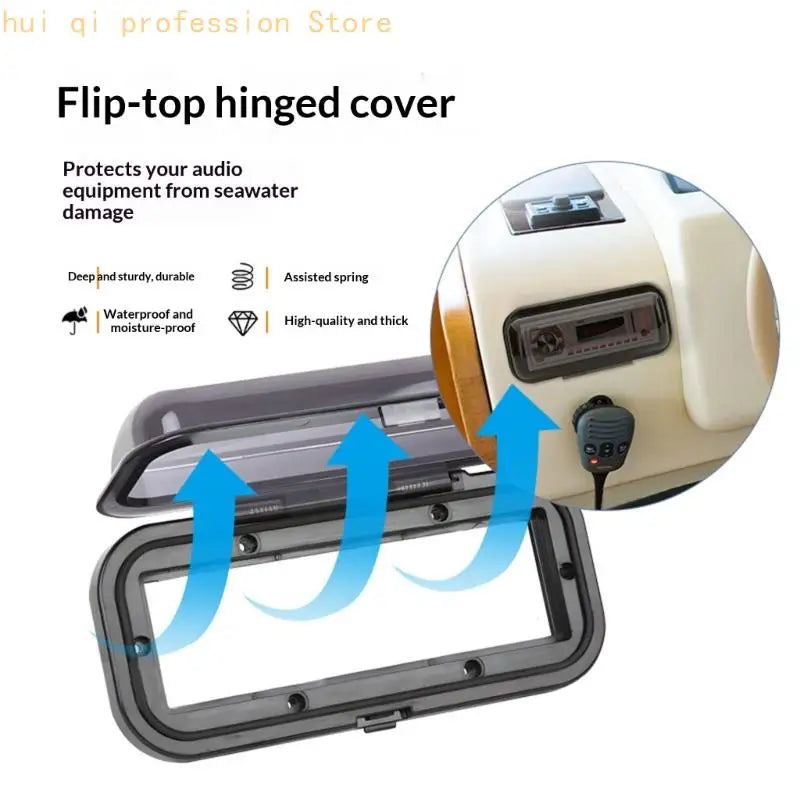 Plastic Waterproof Case for Yacht Dashboard Stereo Speaker Equipment Plastic Seal Shock Resistance 9x4inch H8WE Quake