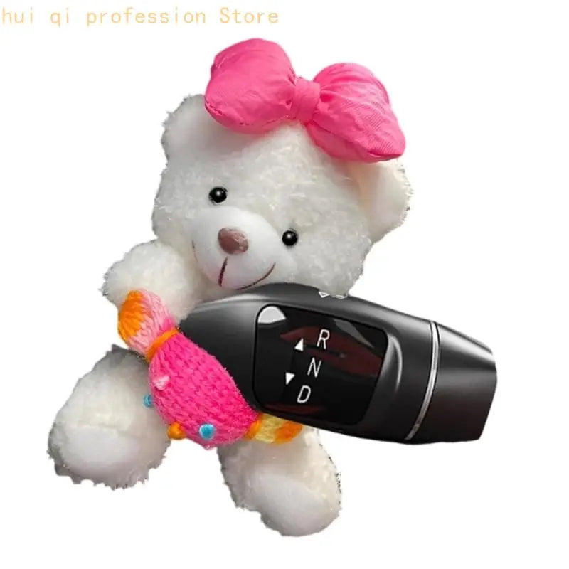 Playful Plush Bear Car Dashboard Accessories Gear Shifting Ornament Decorative Doll Suitable For Windshield Wiper Mirror H8WE Quake