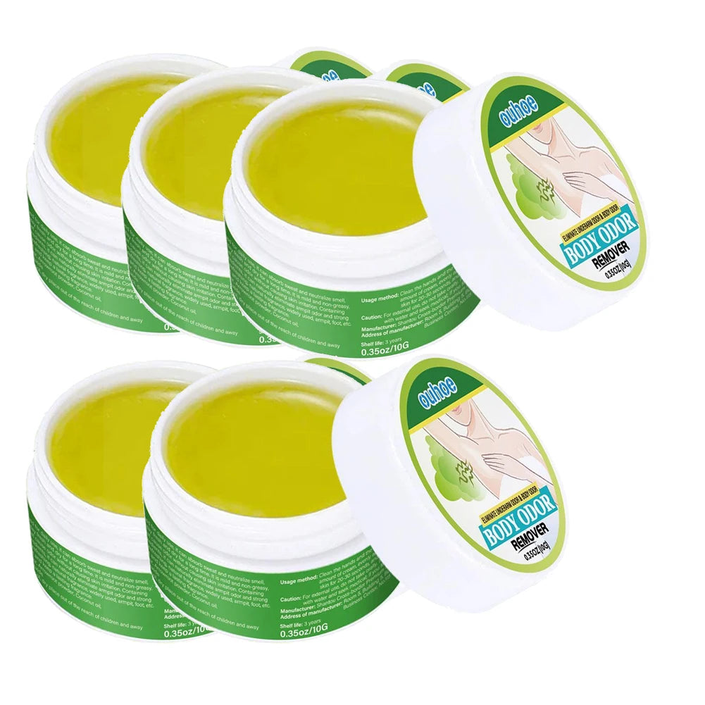 Body Odor Remove Cream Underarm Bad Smell Sweating Removal Armpit Refreshing Antiperspirant Lasting Aroma Deodorant Body Care Quake 5PCS