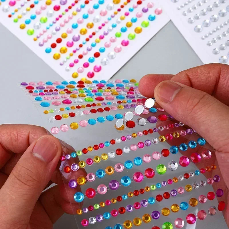 Rhinestone Face Sticker Diamond Party Eyes Makeup Bright Crystal Self-adhesive DIY Sticker Girls Face Decoration Sticker Quake
