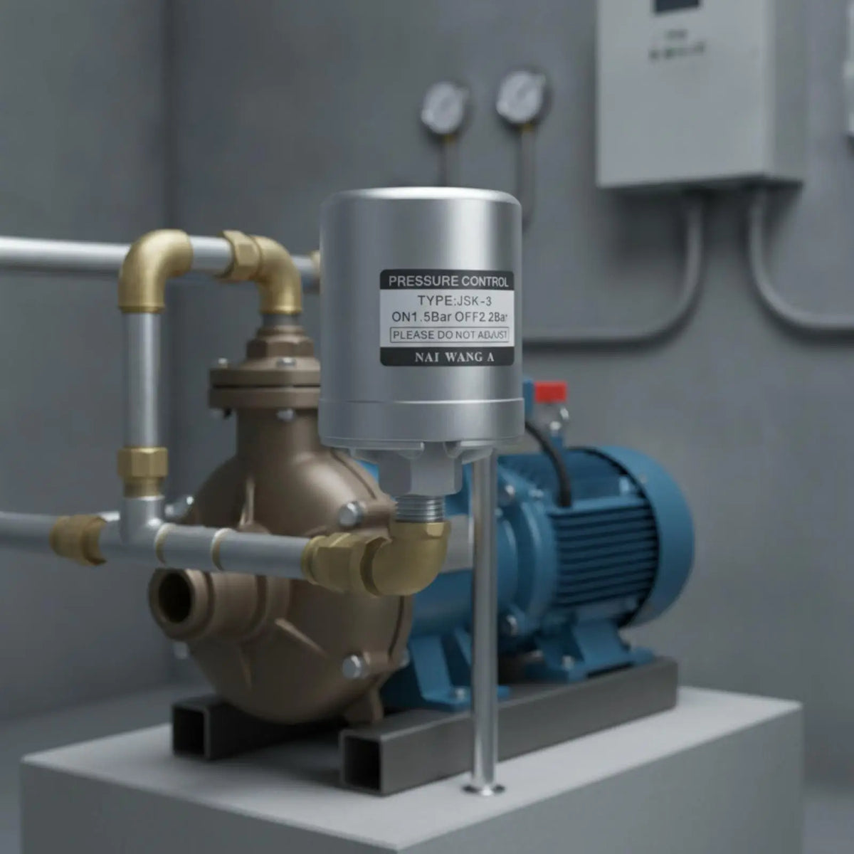 Pressure Control Switch for Booster Pump Automatic Start Stop System with Compact Vertical Housing Quake