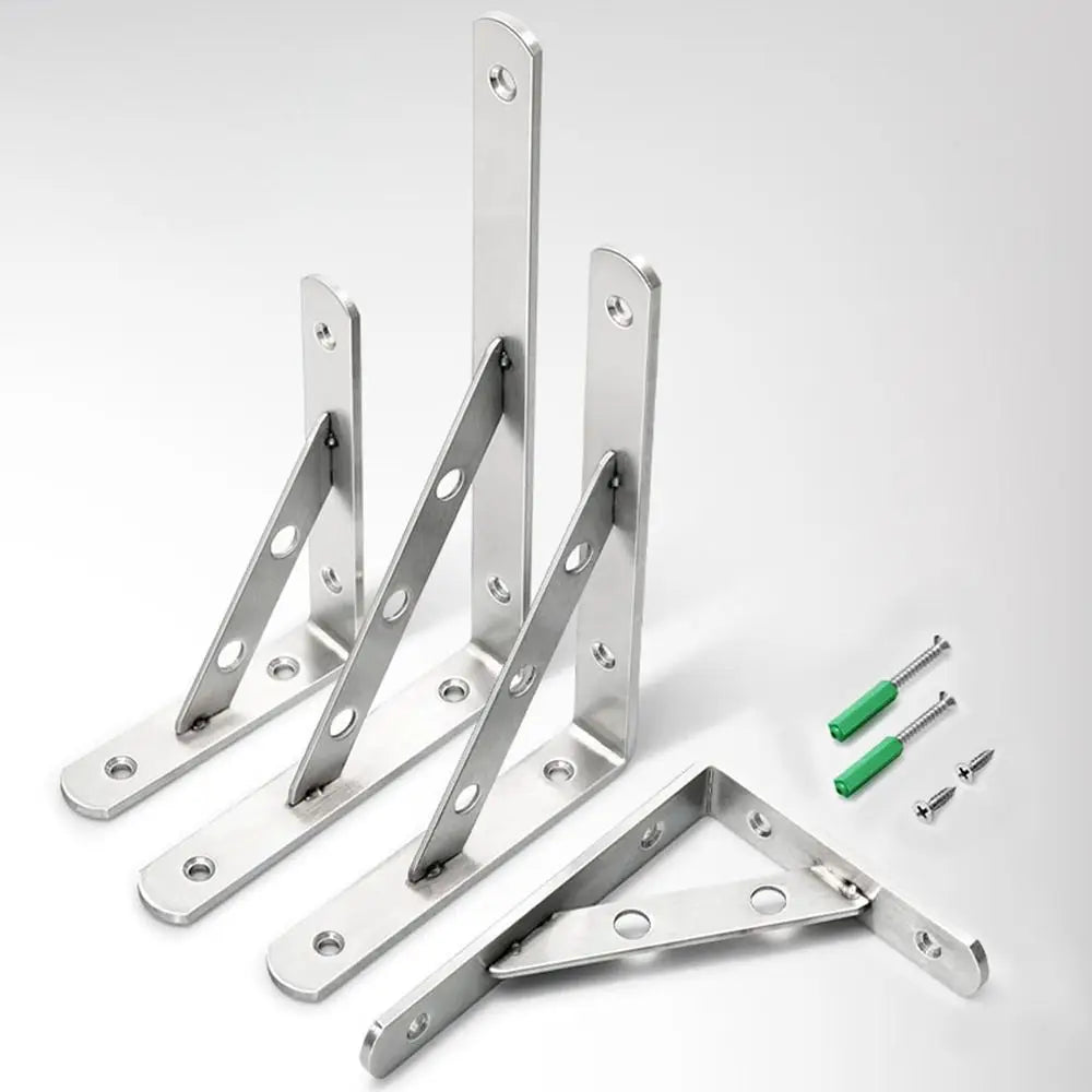 New Stainless Steel Shelf Bracket Right Angle L-type Triangle Shelf Heavy Duty Home Bookshelf Bracket Quake
