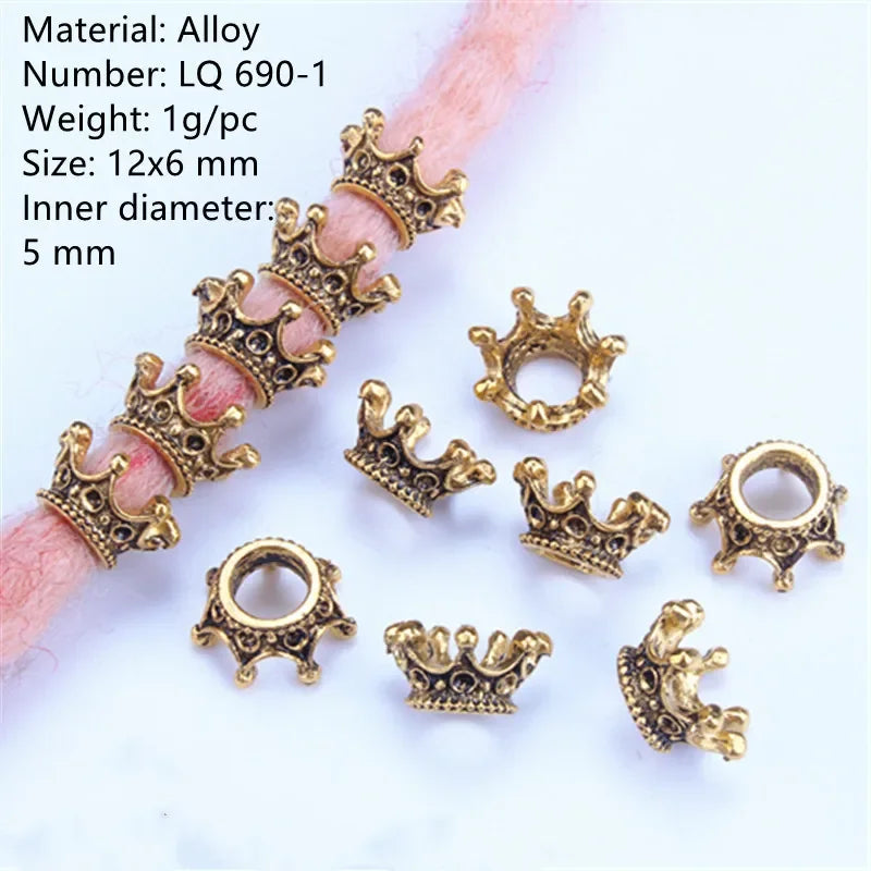 5-Piece Metal Dreadlock Hair Jewelry Braid Bead Accessories