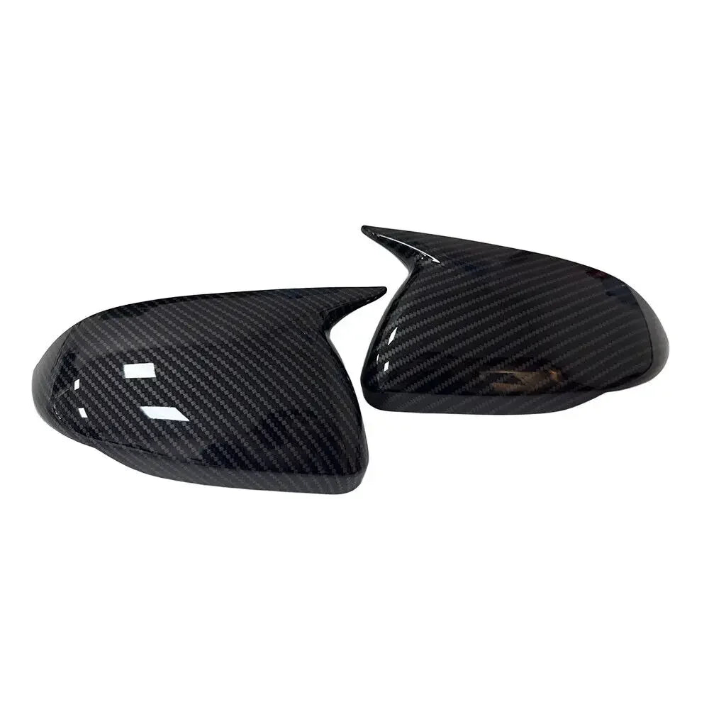 For Kia Rio 2018-2023 2x Car Sticker Rearview Side Mirror Cover Wing Cap Exterior Case Trim Accessories Vehicle Decoration ABS Quake No Light Carbon