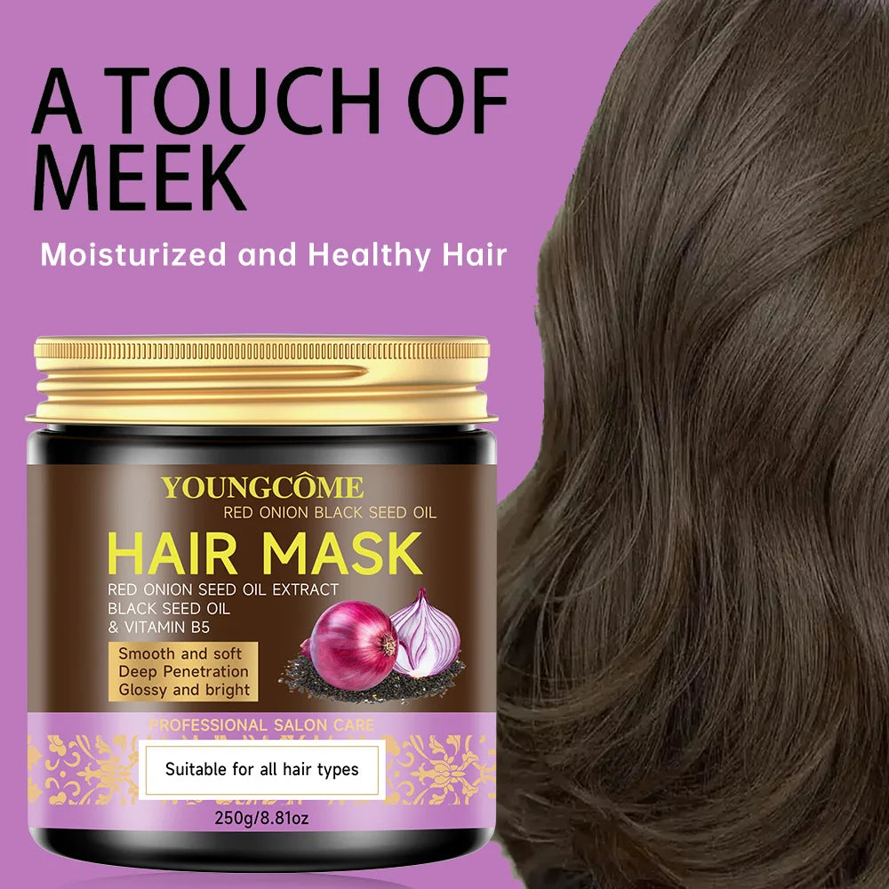 Onion Hair Mask Moisturizing Hair Mask Strong Hair Heat Protection Anti-Breakage For Dry And Damaged Hair Quake
