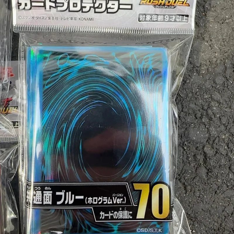 2025 New YuGiOh Duelist Card Sleeves 70pcs 63x90mm HR Holographic Set of 5 Colors Official Anime Protective Sleeves Kids Gift Quake