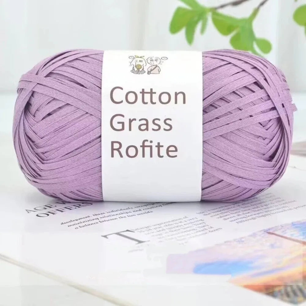 New Multicolour Rafia Yarn DIY Hand-Knitted Crocheting Paper Threads Gift Wrapping Rope Knitting Quake Purple