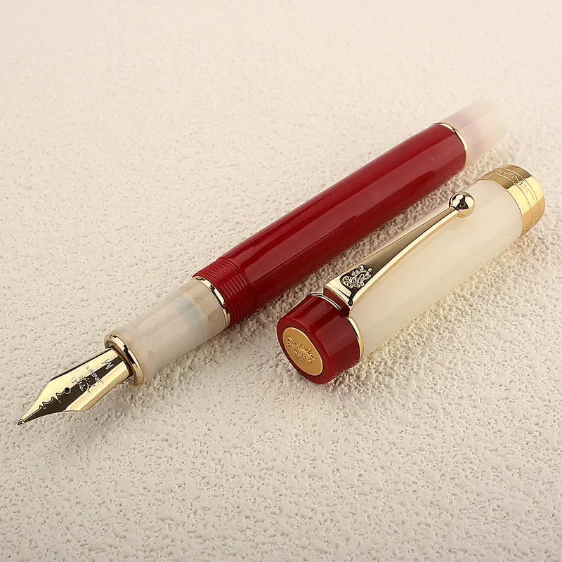 Jinhao 100 Centennial Fountain Pen Resin Luxury Pens Green Color F/M Classic Nib Writing Pen Stationery Office School Supplies Quake Heartbeat nib-2 Fine 0.5mm