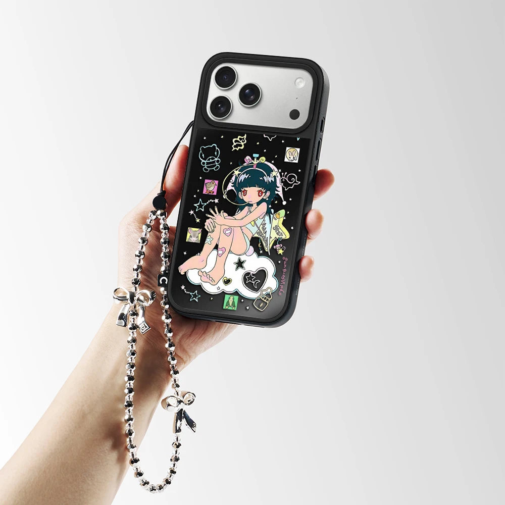 6082513 Mirror Surface Magnetic Phone Case Cover for IPhone 13 14 15 16 17 18 Pro Max Case Cartoon Quake