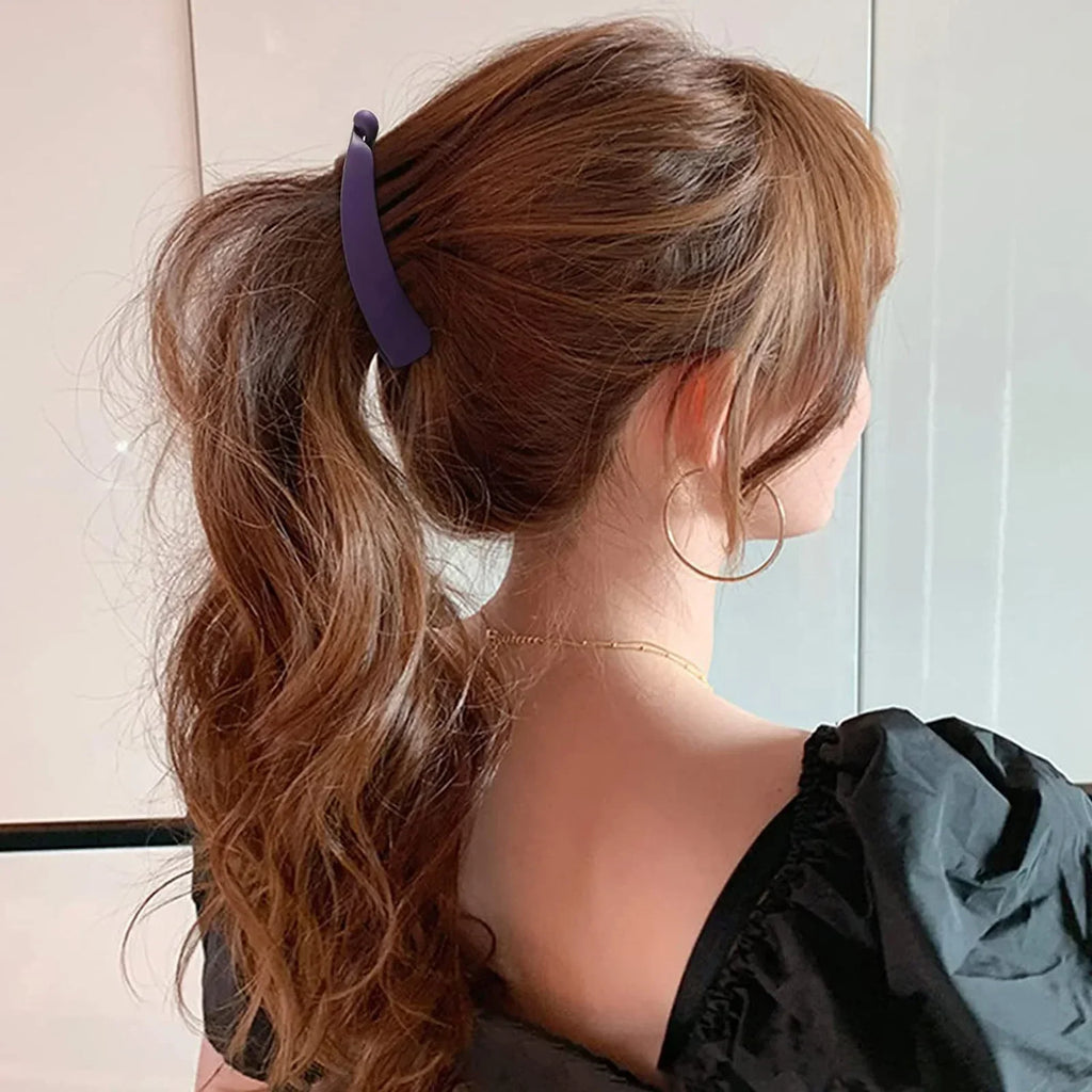 Solid Color Frosted Banana Clip Fashion Banana Ponytail Holder Korean Style Hair Clip Hairpins Barrettes Women Hair Accessories Quake