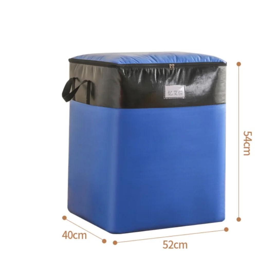 Large Capacity Moving Package Bag Durable Multifunctional Luggage Packing Bag Dustproof Moisture-proof Clothes Quilt Storage Bag Quake Blue L