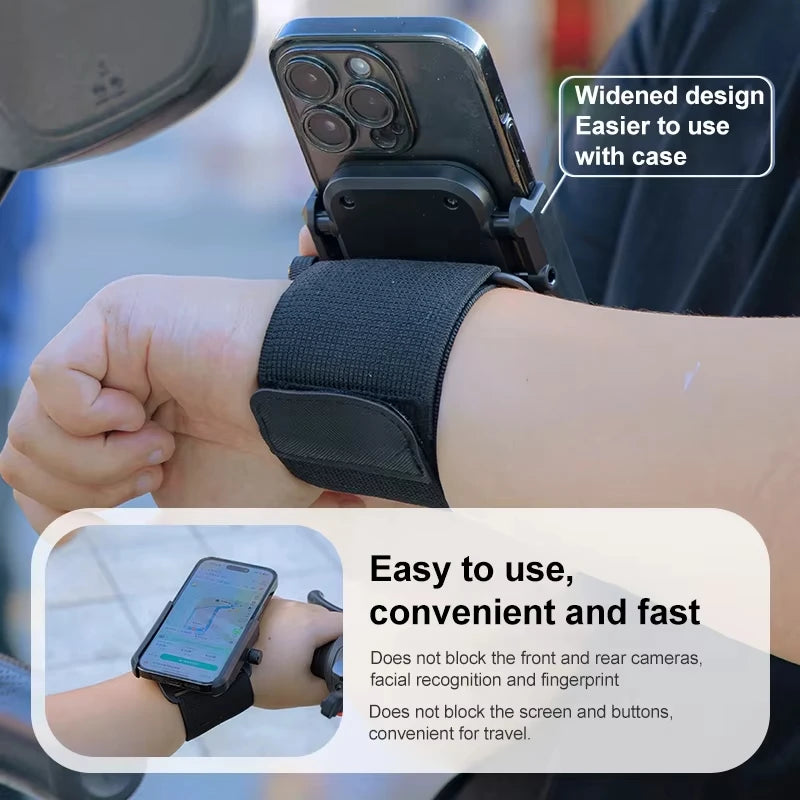 Multi-function Phone Holder for Car 360 Rotation Wristband Mobile Support Universal Phone Stand For Sports Cycling Motorcycle Quake