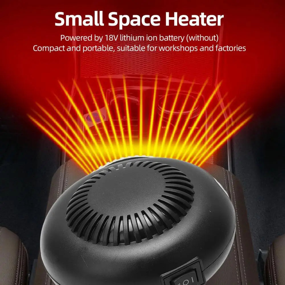 Mini Car Fan Heater with Battery Tilt Protection 1500mAh Rechargeable Auto Windscreen Defroster Heater Quake