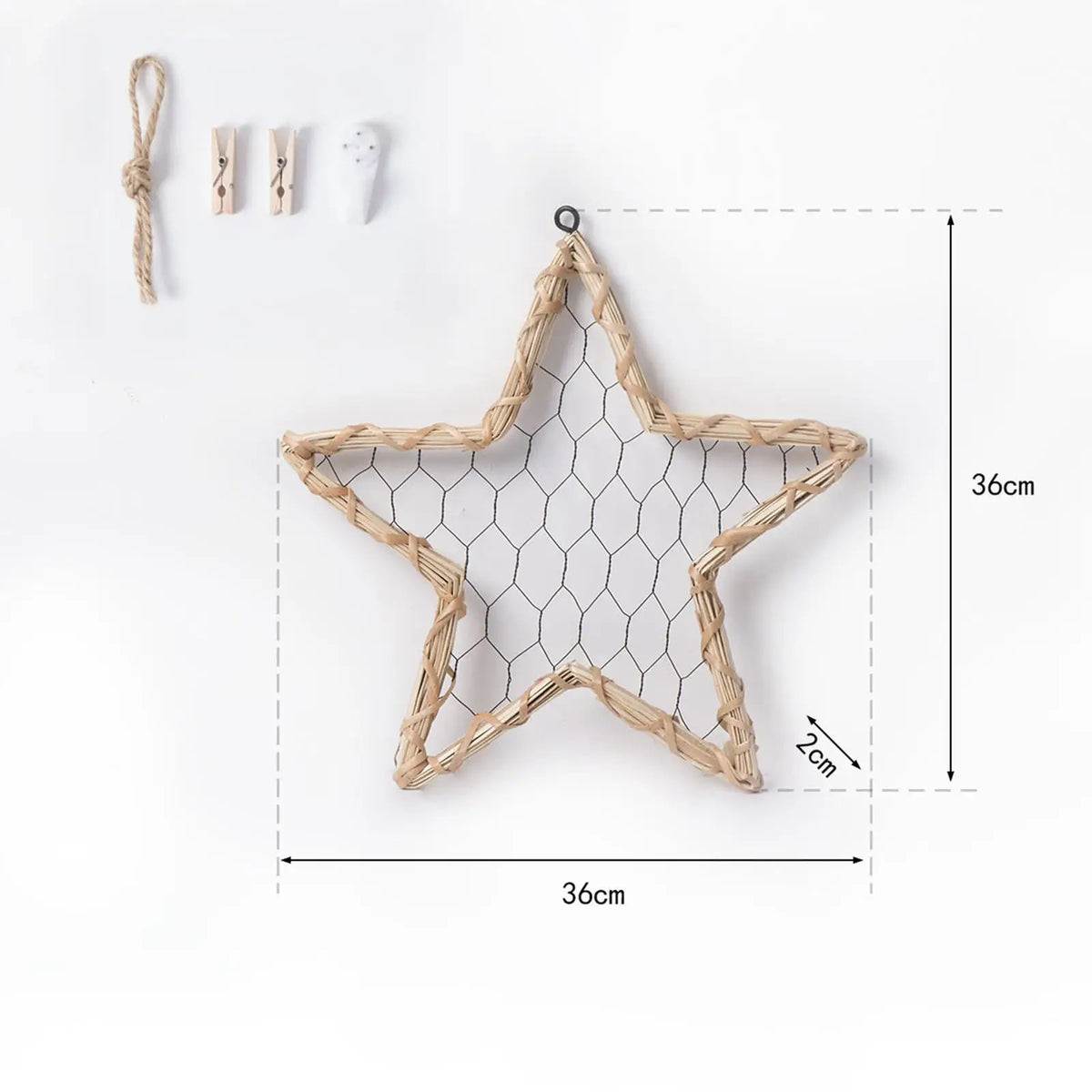 Wall Grid Panel Stars Shaped Weaving Holder for Entrances Living Room Office Quake