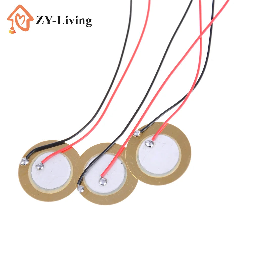 10Pcs 20mm Piezo Ceramic Elements Sounder Sensor Trigger Drum Disc + Wire Copper Piezoelectric Buzzer Copper Quake